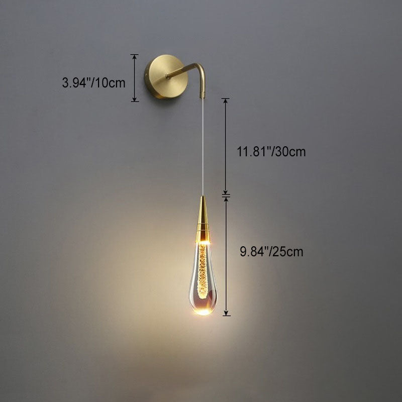 LED-Wandlamp Druppelvormig Glas Metaal Warm Wit Slaapkamer Woonkamer Modern Design Koper Zwart 3 Kleurtemperaturen | Sulvida