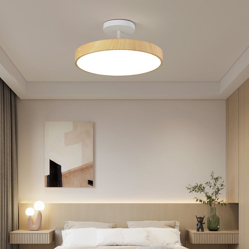 Plafondlamp Rond Houtlook LED Natuurlijke Warmte Moderne Minimalistische Sfeerverlichting voor Woonkamer | Sulvida