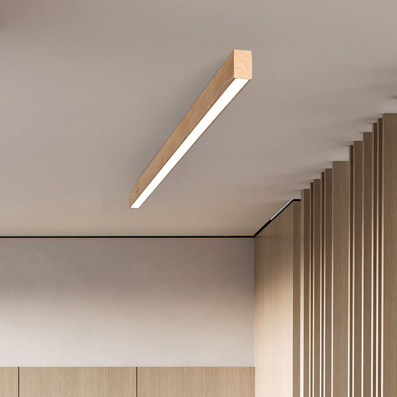 Plafondlamp LED met houtnerf aluminium strips modern minimalistisch strak design voor woonkamer slaapkamer | Sulvida