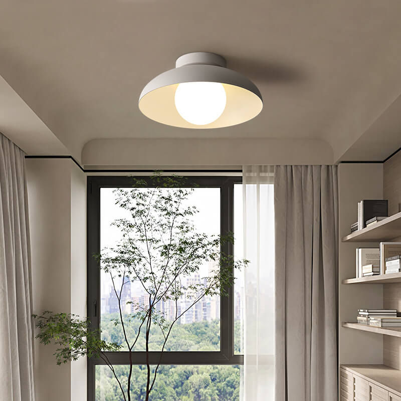 Glazen plafondlamp ijzer glas 30 cm semi-flush industrieel modern interieur wandverlichting woonkamer slaapkamer | Sulvida