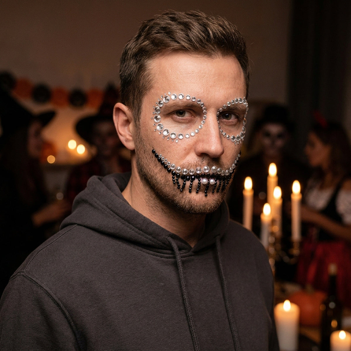 Gezichtsjuwelen Acryl Strass voor Halloween – Zelfklevende Edelsteentjes Gezicht Complete Set Party Make-up | Sulvida