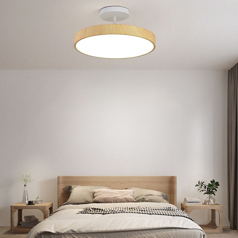 Plafondlamp Rond Houtlook LED Natuurlijke Warmte Moderne Minimalistische Sfeerverlichting voor Woonkamer | Sulvida