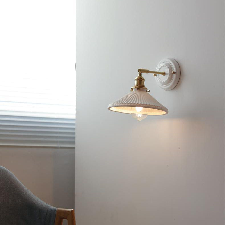 Wandlamp Keramiek met Messing Vintage Rond Armatuur Exclusief Lamp Woonkamer Gang Slaapkamer Chique Stijl | Sulvida