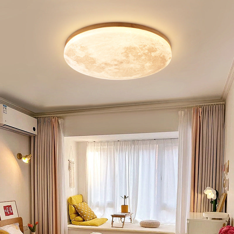 Plafondlamp Rond Hout LED Acryl Lichtbron Woonkamer Slaapkamer Sfeervol Minimalistisch Design Modern Interieur | Sulvida