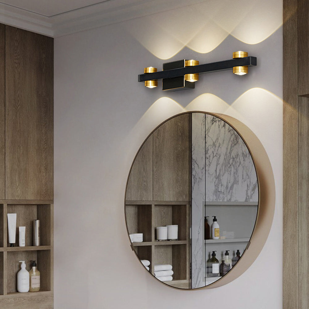Moderne LED Wandlamp Metaal Spiegel Verlichting Zwart Goud Badkamer Slaapkamer Woonkamer 2-8 Lichtpunten | Sulvida