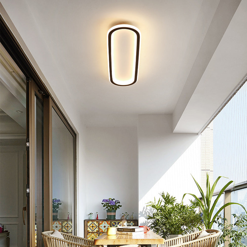Rechthoekige LED Plafondlamp Inbouw Metaal Acryl Zwart Goud Roségoud Modern Design Woonkamer Slaapkamer | Sulvida