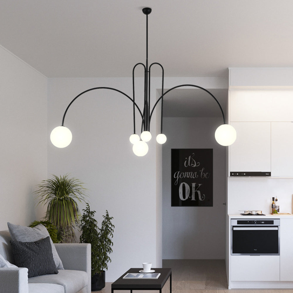 Hanglamp Vintage Metaal Glas Woonkamer Slaapkamer Instelbare Hoogte 6 8 12 Lichtbronnen Warm G9 Fitting | Sulvida