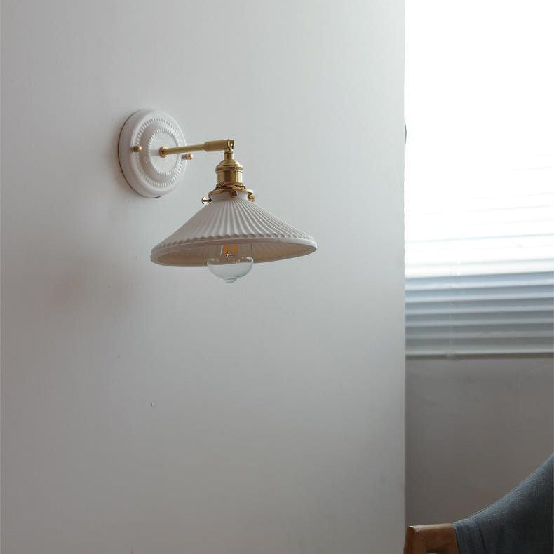 Wandlamp Keramiek met Messing Vintage Rond Armatuur Exclusief Lamp Woonkamer Gang Slaapkamer Chique Stijl | Sulvida