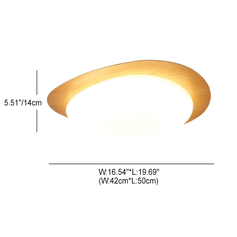 LED plafondlamp met houtafwerking ovaal Scandinavisch design dimbaar warm neutraal koel licht woonkamer | Sulvida