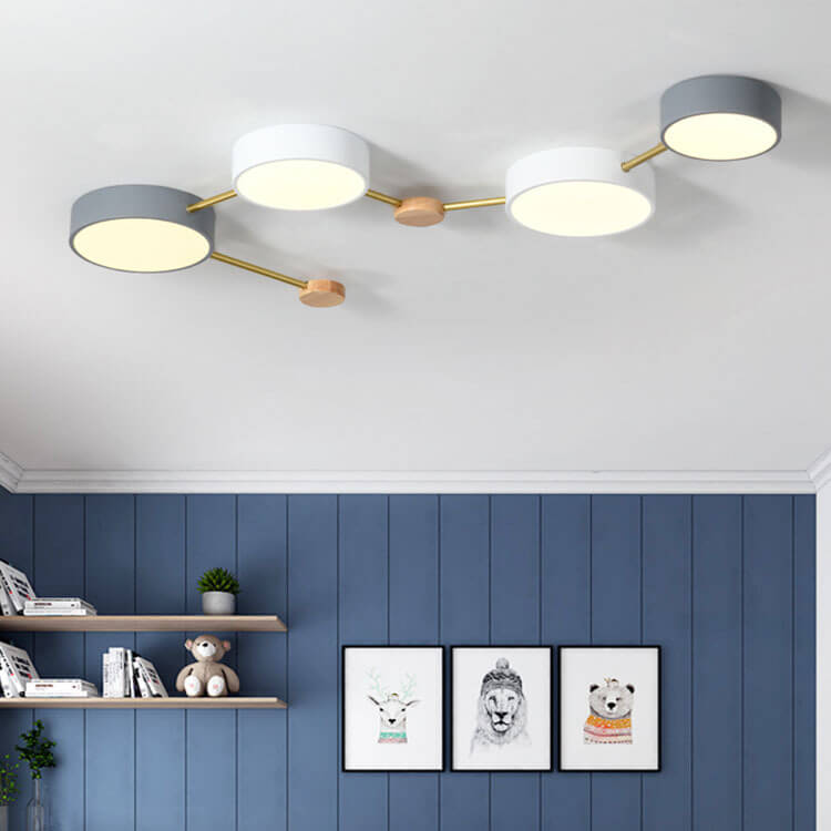 Plafondlamp massief hout met ijzer LED warm wit neutraal koel wit woonkamer slaapkamer gang moderne verlichting | Sulvida