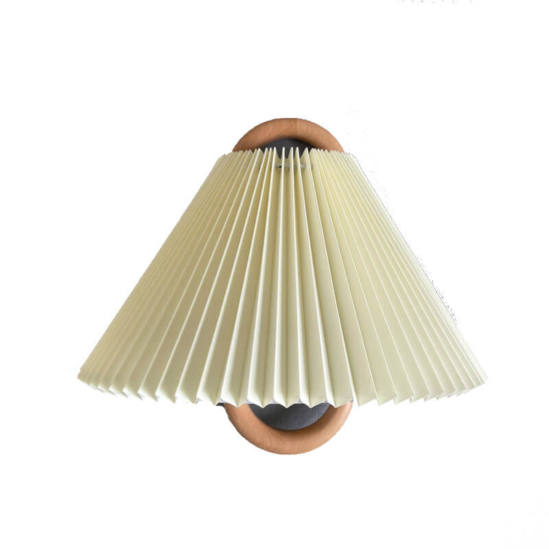 Wandlamp Massief Hout Halfronde Stoffen Kap Woonkamer Slaapkamer Sfeerverlichting Modern Design Warm Licht | Sulvida