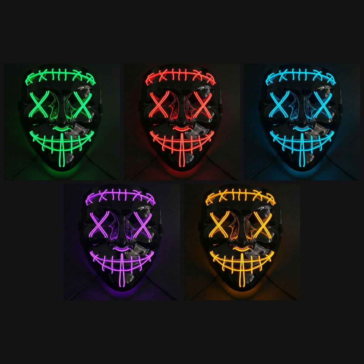 Oplichtend Masker voor Feest Halloween Cosplay Festival Volwassenen met LED Verlichting en Kleureffect | Sulvida