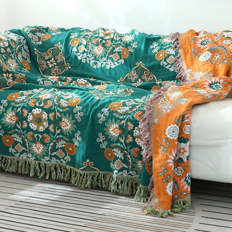 Omkeerbare Quilt met Bloemenpatroon Lichtgewicht Ademend Dekbed Dubbelzijdig Multifunctioneel 150x200 tot 230x250cm voor Alle Seizoenen | Sulvida