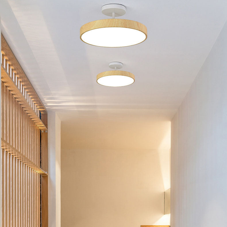 Plafondlamp Rond Houtlook LED Natuurlijke Warmte Moderne Minimalistische Sfeerverlichting voor Woonkamer | Sulvida