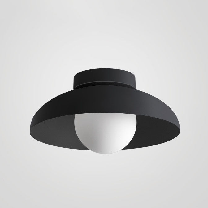 Glazen plafondlamp ijzer glas 30 cm semi-flush industrieel modern interieur wandverlichting woonkamer slaapkamer | Sulvida