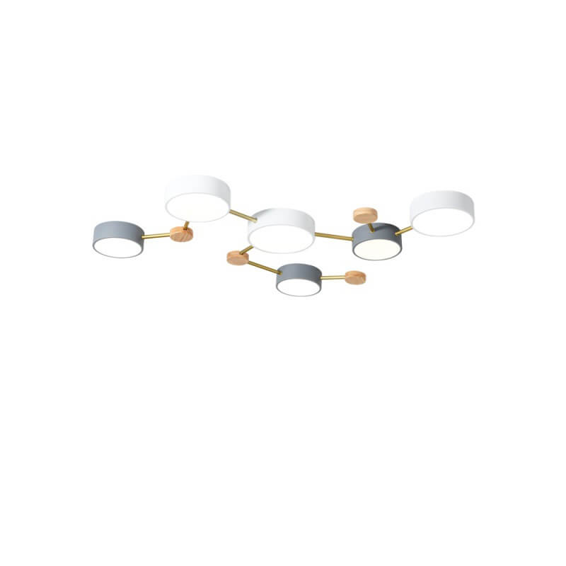 Plafondlamp massief hout met ijzer LED warm wit neutraal koel wit woonkamer slaapkamer gang moderne verlichting | Sulvida