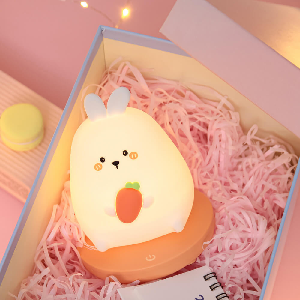 LED Nachtlampje Dierenfiguur Siliconen | Tijger Konijn Panda Varken Touch Bediening Soft Glow Kinderkamer Cadeau | Sulvida