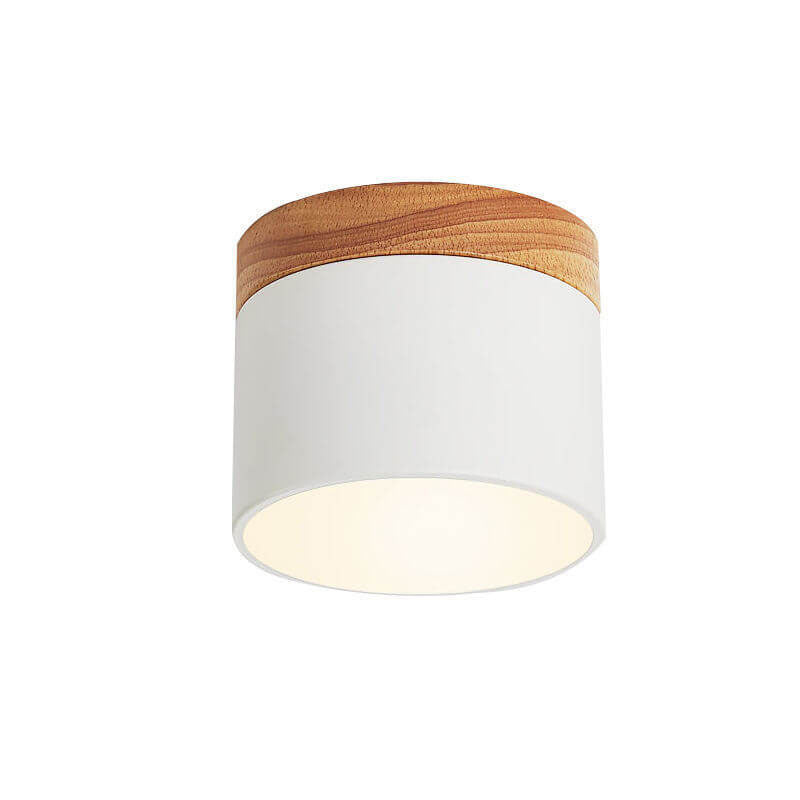 Moderne Plafondlamp Scandinavisch Minimalistisch Hout LED Klein Rond Strak Hal Slaapkamer Gang Verlichting | Sulvida