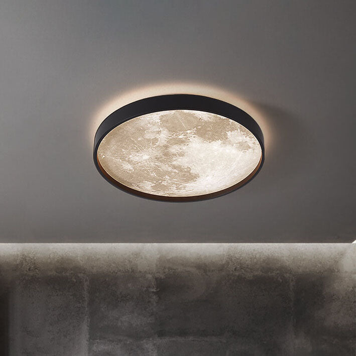 Ronde plafondlamp met LED ijzer acryl dimbaar zwart wit voor woonkamer slaapkamer moderne interieurverlichting | Sulvida