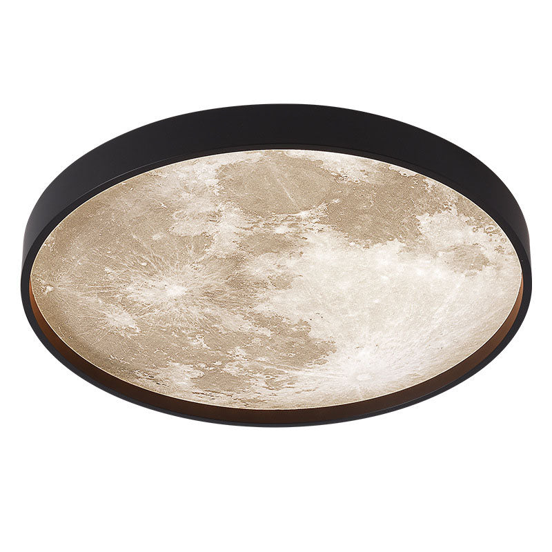 Ronde plafondlamp met LED ijzer acryl dimbaar zwart wit voor woonkamer slaapkamer moderne interieurverlichting | Sulvida