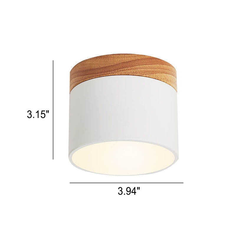 Moderne Plafondlamp Scandinavisch Minimalistisch Hout LED Klein Rond Strak Hal Slaapkamer Gang Verlichting | Sulvida