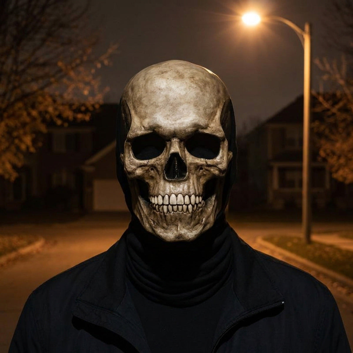 Schedel masker met beweegbare kaak volwassenen verkleedmasker Halloween horror hoofdbedekking themafeest | Sulvida