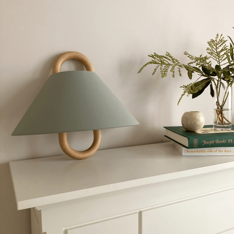 Wandlamp Massief Hout Halfronde Stoffen Kap Woonkamer Slaapkamer Sfeerverlichting Modern Design Warm Licht | Sulvida