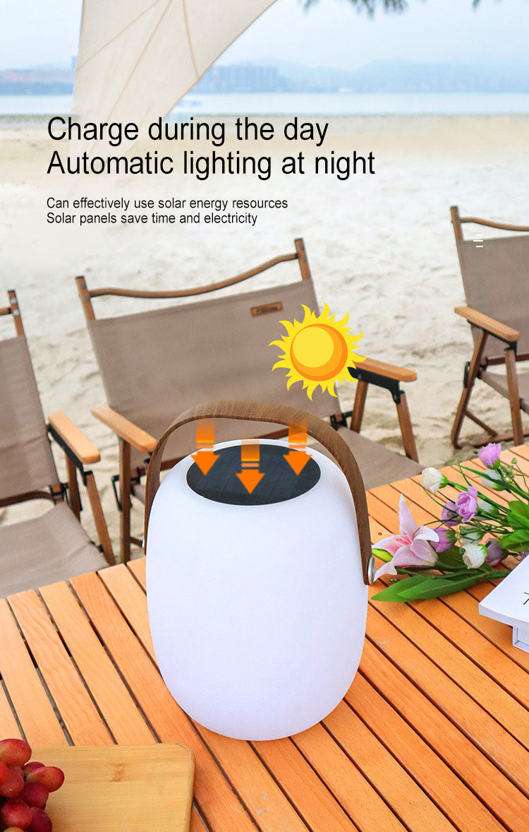 Draagbare Solar LED Tuinlamp Wit Polyethyleen Waterdicht Multifunctioneel Sfeerverlichting Tuin Terras | Sulvida