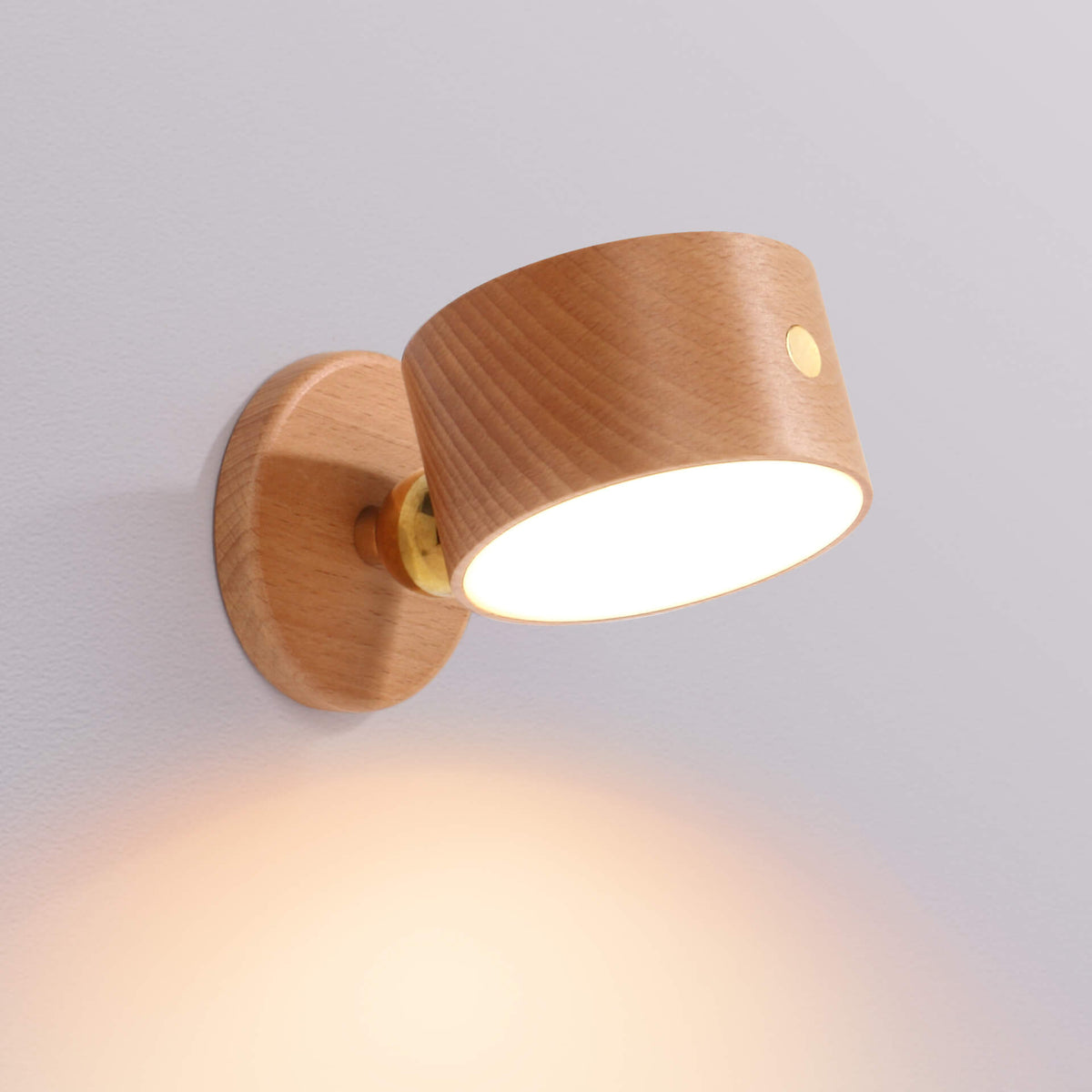 Houten wandlamp USB oplaadbaar magnetisch touchbediening dimbaar LED nachtlampje modern sfeervol design | Sulvida