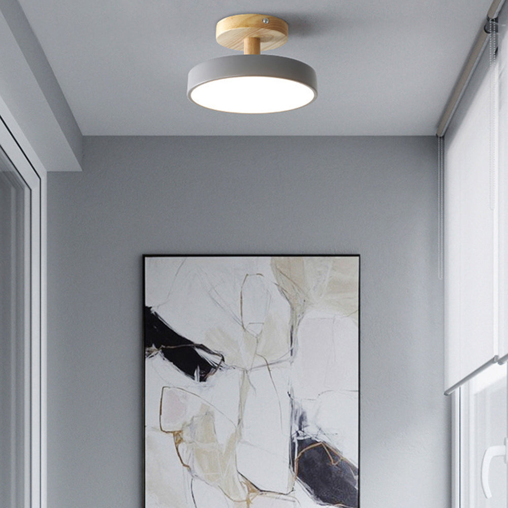 Minimalistische Plafondlamp Hout Pastel – Scandinavisch Design voor Slaapkamer Woonkamer Hal & Entree | Sulvida