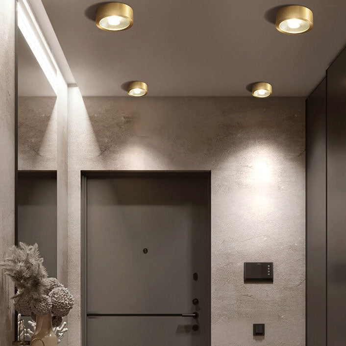 Plafondlamp rond koper ultradun LED geïntegreerd 8-12 cm directe montage warm wit koel wit voor hal woonkamer | Sulvida