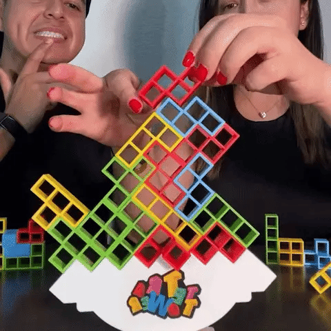 Houten Stapelspel Tetris Blokken Balancespel 32 Stuks Educatief Speelgoed Familiespel Motoriek Kinderen | Sulvida