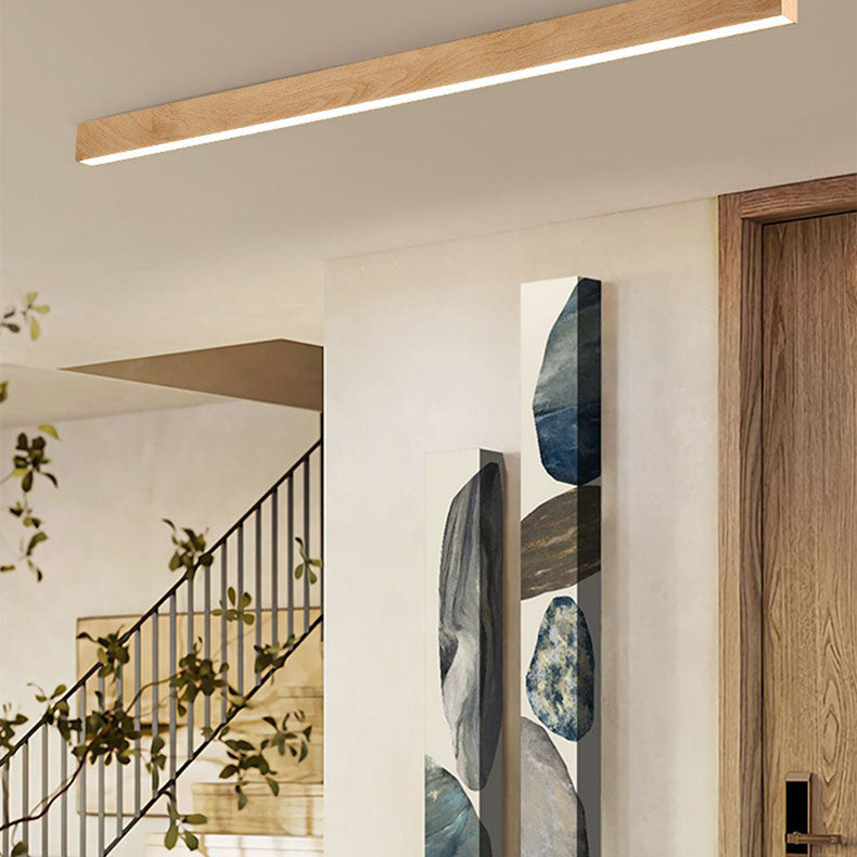 Plafondlamp LED met houtnerf aluminium strips modern minimalistisch strak design voor woonkamer slaapkamer | Sulvida