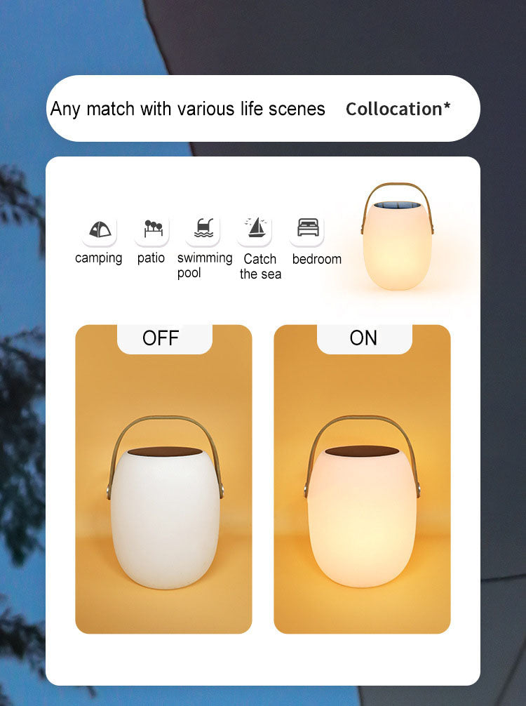 Draagbare Solar LED Tuinlamp Wit Polyethyleen Waterdicht Multifunctioneel Sfeerverlichting Tuin Terras | Sulvida