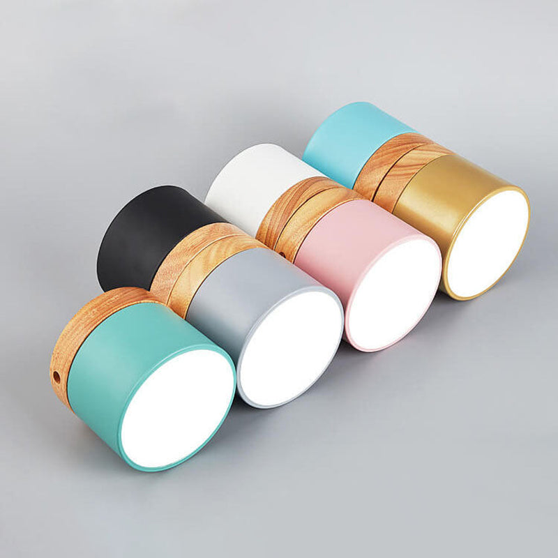 Moderne Plafondlamp Scandinavisch Minimalistisch Hout LED Klein Rond Strak Hal Slaapkamer Gang Verlichting | Sulvida
