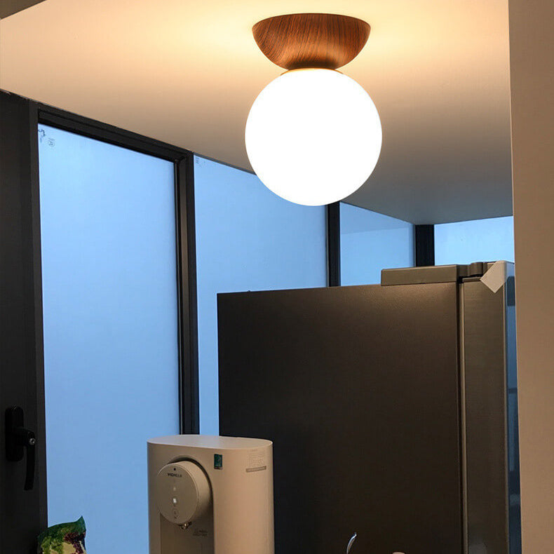Glazen Hanglamp Metalen Frame Rond Design Woonkamer Slaapkamer Minimalistisch Sfeerlicht Plafondlamp | Sulvida