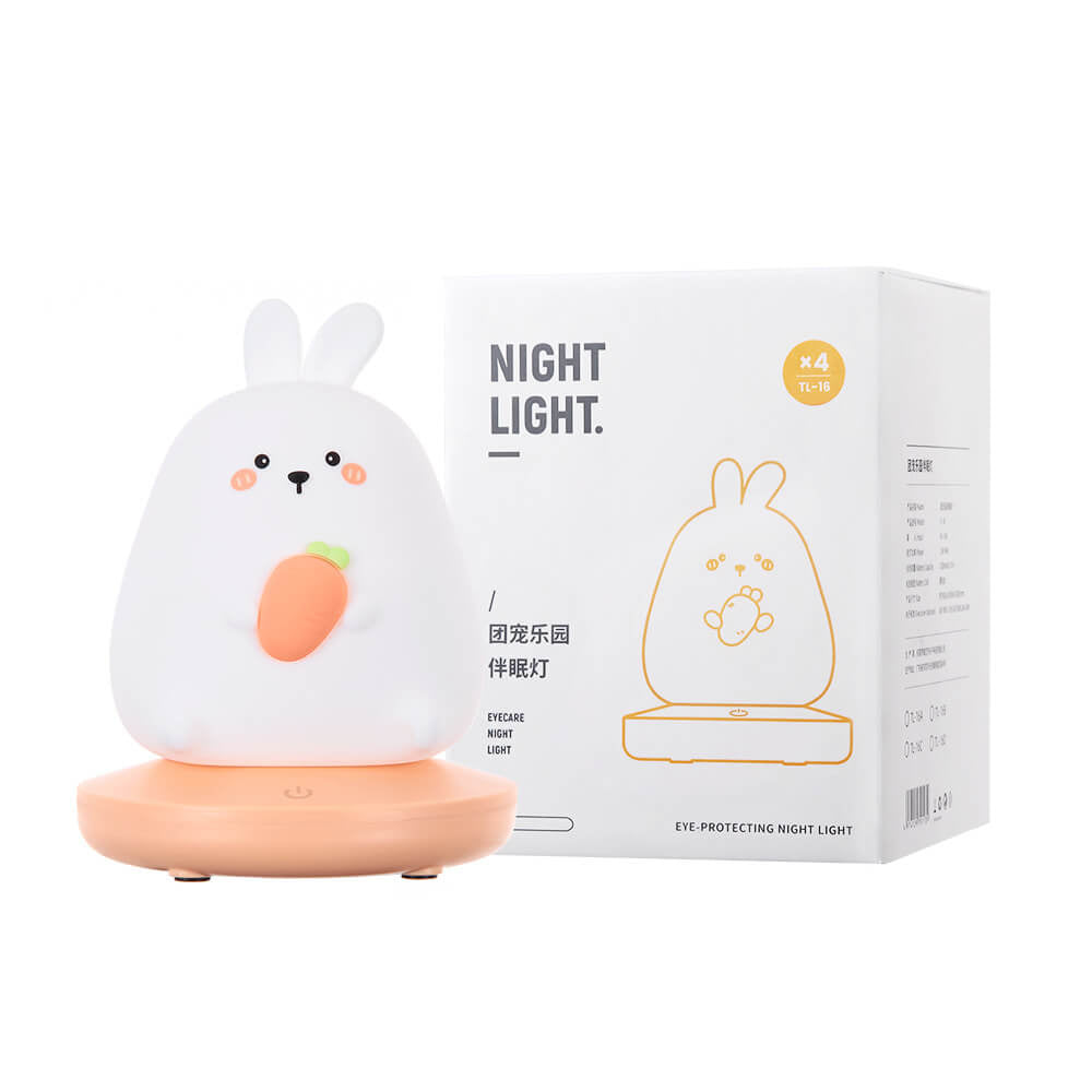 LED Nachtlampje Dierenfiguur Siliconen | Tijger Konijn Panda Varken Touch Bediening Soft Glow Kinderkamer Cadeau | Sulvida