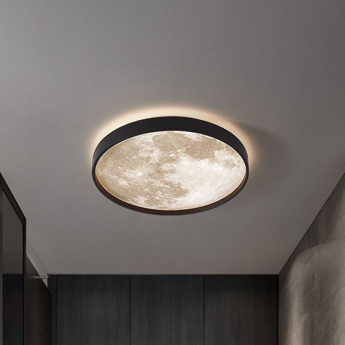 Ronde plafondlamp met LED ijzer acryl dimbaar zwart wit voor woonkamer slaapkamer moderne interieurverlichting | Sulvida