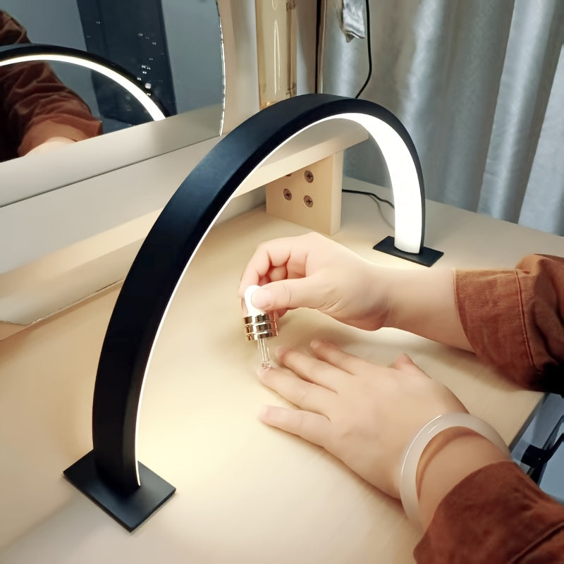 Metalen Bureaulamp LED Halve Maan USB Dimbaar Wit Zwart Roze Tafelverlichting Bureau Slaapkamer Kantoor | Sulvida