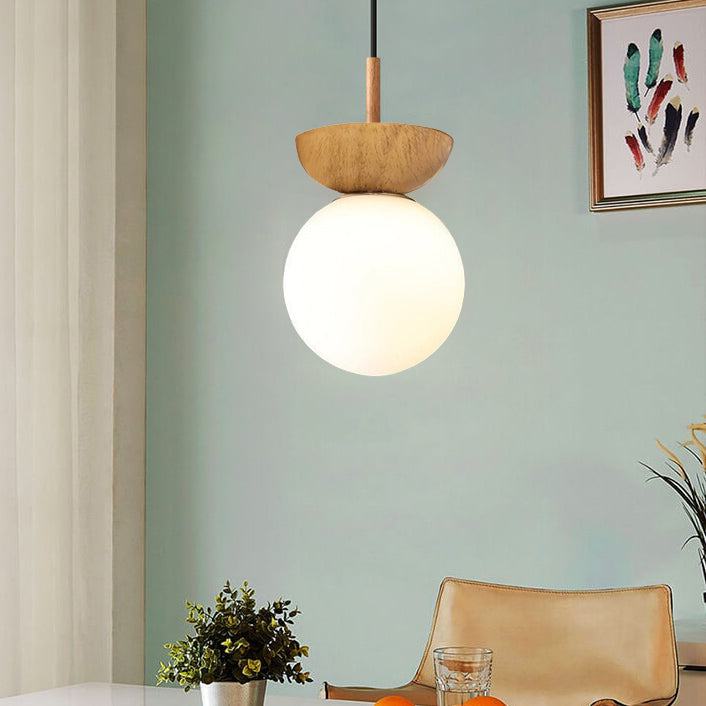 Glazen Hanglamp Metalen Frame Rond Design Woonkamer Slaapkamer Minimalistisch Sfeerlicht Plafondlamp | Sulvida