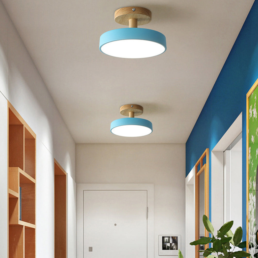 Minimalistische Plafondlamp Hout Pastel – Scandinavisch Design voor Slaapkamer Woonkamer Hal & Entree | Sulvida