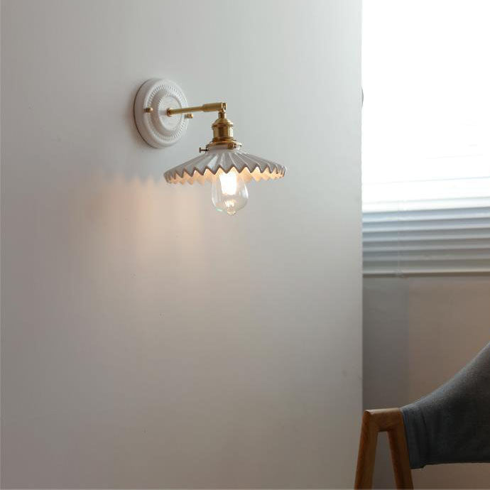 Wandlamp Keramiek met Messing Vintage Rond Armatuur Exclusief Lamp Woonkamer Gang Slaapkamer Chique Stijl | Sulvida