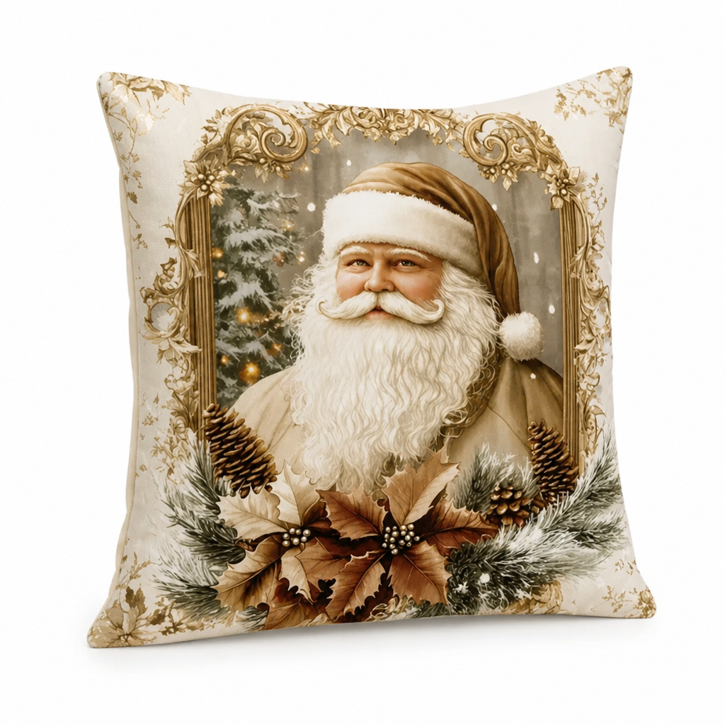 Fluweelstructuur Kussenhoes 45×45 Feestelijk Motief Goudtinten Katoen-Polyester Rits Decoratief Woonkamer | Sulvida