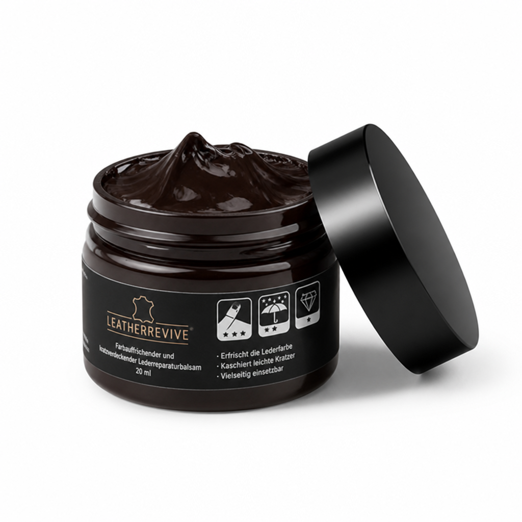 Baume réparateur pour cuir 20ml, raviveur de couleur et correcteur de rayures pour meubles, voitures, chaussures, sacs et accessoires en cuir | Sulvida
