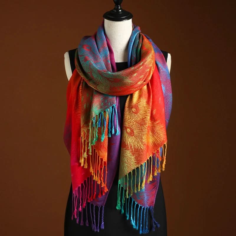 Kasjmier Sjaal met Kleurverloop Dames Herfst Winter Warm Luxe Sjaals Extra Zachte Damesomslagdoek Stola | Sulvida