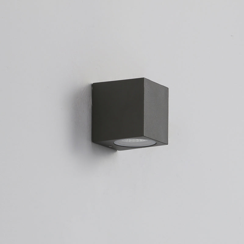 Vierkante Buitenwandlamp Zwart Metaal Glas LED Tuin Entree Verlichting Modern Design Waterdicht Buitenmuur | Sulvida