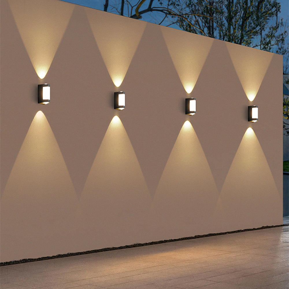 Wandlamp Buiten Dubbelzijdig Wit Zwart IP65 LED Cilinder Gevel Modern Design Terras Voordeur Waterdicht | Sulvida