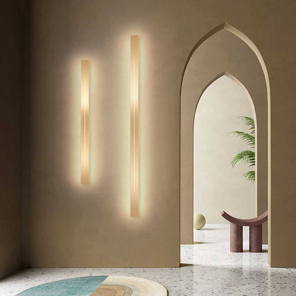 LED Wandlamp Modern Lineair Design Zwart Goud Acryl Metaal Slaapkamer Woonkamer Dimbaar 60-200cm Elegant | Sulvida