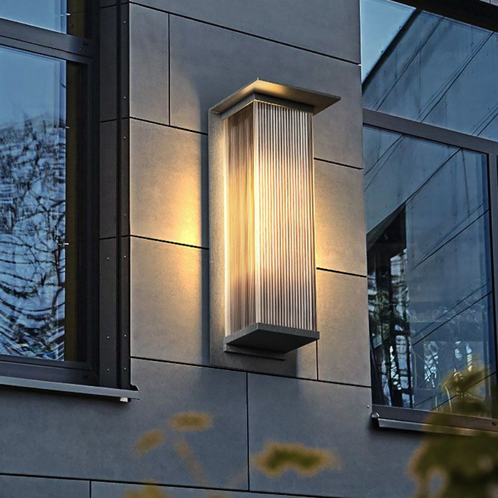 Buitenwandlamp Rechthoekig Zwart Metaal IP68 LED Verlichting Tuinmuur Gevel Moderne Terrasverlichting | Sulvida