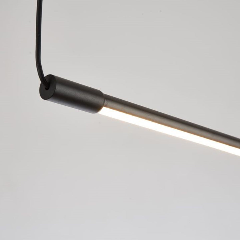 Lineaire Hanglamp Zwart Metaal Acryl LED voor Eetkamer Woonkamer Slaapkamer Dimbaar Modern Strak Design | Sulvida